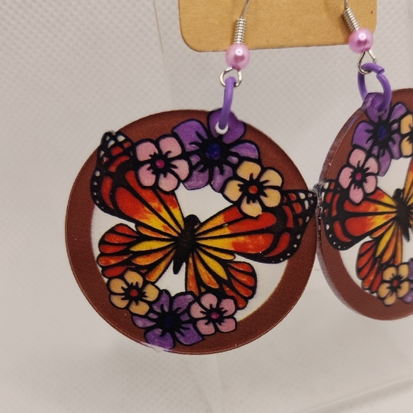 Colorful Butterfly Earrings - Picture 2 of 2